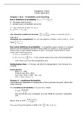 Summary Introduction to Probability for Probability Theory for EOR course