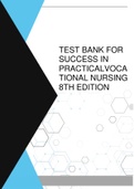 TEST BANK FOR SUCCESS IN PRACTICALVOCATIONAL NURSING 8TH EDITION