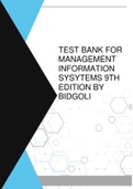 TEST BANK FOR MANAGEMENT INFORMATION SYSYTEMS 9TH EDITION BY BIDGOLI