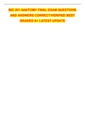 BIO 201 ANATOMY FINAL EXAM QUESTIONS AND ANSWERS CORRECT&sol;VERIFIED BEST GRADED A&plus; LATEST UPDATE
