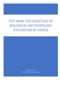 Test Bank for Essentials of Biological Anthropology, 4th Edition, Clark Spencer Larsen
