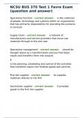 NCSU BUS 370 Test 1 Favre Exam &lpar;question and answer&rpar;