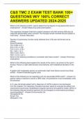 C&S TMC 2 EXAM TEST BANK 100&plus; QUESTIONS WITH 100&percnt; CORRECT ANSWERS UPDATED 2024-2025 