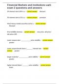 Financial Markets and Institutions uark exam 2 questions and answers 