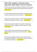 FINC 409&colon; Chapter 1 Practice Exam Questions With 100&percnt; Correct Answers  