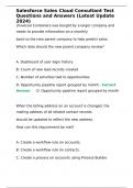 Salesforce Sales Cloud Consultant Test Questions and Answers &lpar;Latest Update 2024&rpar;