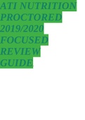 ATI NUTRITION PROCTORED FOCUSED REVIEW GUIDE 2019/2020.