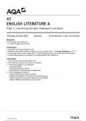 AQA AS ENGLISH LITERATURE A Paper 1 JUNE 2024 QUESTION PAPER AND MARK SCHEME