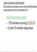 A&ast; A level Economics Essay Exemplar responses &lpar;2024 exam questions&rpar;
