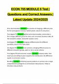 ECON 705 MODULE 6 Test &vert; Questions and Correct Answers &vert; Latest Update 2024&sol;2025