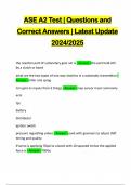 ASE A2 Test &vert; Questions and Correct Answers &vert; Latest Update 2024&sol;2025