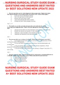 NURSING SURGICAL STUDY GUIDE EXAM QUESTIONS AND ANSWERS BEST RATED A&plus; BEST SOLUTIONS NEW UPDATE 2022