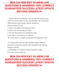 MDA 224 HESI EXIT V6 &lpar;NEW&rpar; &lpar;160 QUESTIONS & ANSWERS&rpar; 100&percnt; CORRECT GUARANTEED SUCCESS LATEST UPDATE 2021&sol;2022 GRADED A&plus;