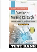 Burns and Grove's The Practice of Nursing Research: Appraisal, Synthesis, and Generation of Evidence 8th Edition Test Bank- LATEST. ISBN-13: 978-0323377584