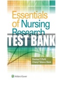 Essentials of Nursing Research Appraising Evidence for Nursing Practice 9th Edition Polit Test Bank.ISBN-13: 978-1496351296 (18 CHAPTERS)