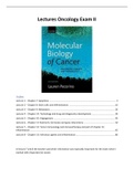 Extensive notes for Oncology exam 2 (Lectures and Book WITHOUT KW SEMINARS) - Molecular Biology of Cancer Auteur: Pecorino, Lauren | ISBN: 9780198833024