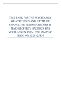 Test Bank for The Psychology of Attitudes and Attitude Change 3rd Edition Gregory R. Maio Geoffrey Haddock Bas Verplanken ISBN: 9781526425843 ISBN: 9781526425836