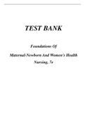 Foundations of Maternal-Newborn & Women’s Health Nursing 7th Edition Test Bank 