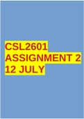 CSL2601 ASSIGNMENT 2 12 JULY 2022