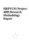 HRPYC81 Project: 4809 Research Methodology Report 