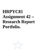 HRPYC81 Assignment 42 – Research Report Portfolio.