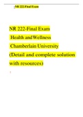 NR 222-Final Exam Health and Wellness Chamberlain University