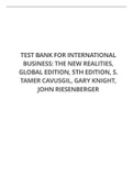 TEST BANK FOR INTERNATIONAL BUSINESS THE NEW REALITIES, GLOBAL EDITION, 5TH EDITION, S.
