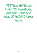 HESI EXIT RN EXAM (2020/2021) V1-V7 110 OUT OF THE 160 TOTAL QUESTIONS FOR EACH VERSION AUTHENTIC HESI Review over 700 QUESTIONS to the 2019 and 2020 EXIT EXAM HESI EXIT EXAM Review Questions COVERING (V1-V6) NURSING MISC HESI Exit Exam RN 2019/2020 (Upd