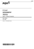 AQA A-level GEOGRAPHY 7037&sol;1 Paper 1 Physical Geography Mark scheme June 2021