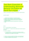 Test Bank Essentials of Understanding Abnormal Behavior 3rd Edition by David Sue chapter 3