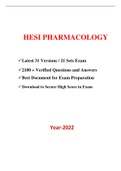 HESI PN Pharmacology Exam (31 Real and Practice Exam, 2100+ Q & A, Latest-2022) / PN HESI Pharmacology Exam / Pharmacology HESI PN Exam / Pharmacology PN HESI Exam |Complete Document for HESI Exam |