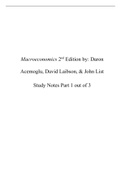Class notes Macroeconomics ECON 1101 (Econ1101)  Macroeconomics Part 1, ISBN: 9780134492056