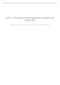 Unit 7 Principles of safe practice in health and social care