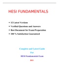 Hesi Fundamentals Practice Questions(Graded A 2021).