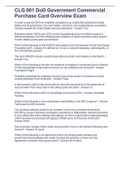 CLG 001 DoD Government Commercial Purchase Card Overview Exam 2021 with complete solutions&period;