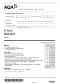 AQA A LEVEL BIOLOGY Paper 1 QP 2021