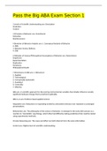 Pass the Big ABA Exam Section 1 UPDATED 2021&sol;2022