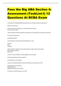Pass the Big ABA Section 4: Assessment (TaskList-I) 12 Questions At BCBA Exam