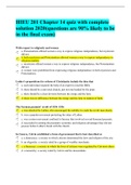 HIEU 201 Chapter 14 quiz with complete solution 2020(questions are 90% likely to be in the final exam)