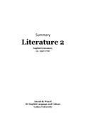 Complete Summary of Literature 2: English Literature, ca. 1550-1700 