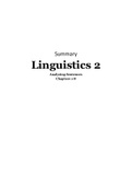Summary Linguistics 2: The Syntax of English - Chapters 1-8, quiz 3