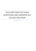 2022 NRP PRACTICE EXAM QUESTIONS AND ANSWERS ALL SOLVED SOLUTION