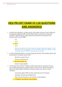 HESI PN EXIT EXAM V3 110 QUESTIONSAND ANSWER(S) WITH RATIONALE GRADED A