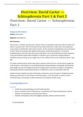 vSim for Nursing &vert; Mental Health David Carter &ndash; Part 1 and Part 2 &sol; Overview&colon; David Carter &mdash; Schizophrenia Part 1 & Part 2 &lpar;answered&rpar; Complete solution latest 2021&sol;2022&period;