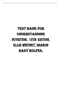 Test Bank for Understanding Nutrition, 15th Edition, Ellie Whitney, Sharon Rady Rolfes, ISBN- 10: 1337392693, ISBN-13: 9781337392693