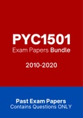 PYC1501 - Exam Questions PACK (2010-2020)