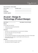 AQA 7552 A Level D&T Product Design Series A - Paper 1 Technical principles