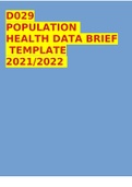 D029 POPULATION HEALTH DATA BRIEF TEMPLATE 2021/2022 