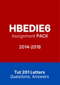 HBEDIE6 - Tutorial Letters 201 (Merged) (2014-2018) (Questions&Answers)