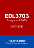 EDL3703 - EDL3703 - Assignment Tut201 feedback (Questions & Answers) (2017-2021) 